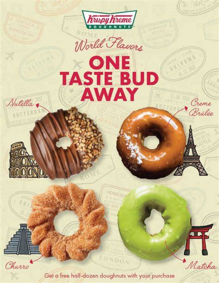 an advertisement for krispy kreme's doughnuts and donuts