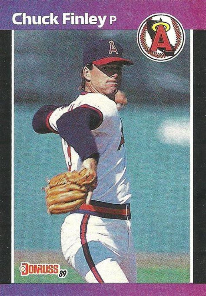 Chuck FInley 1989 baseball card 1980s Baseball