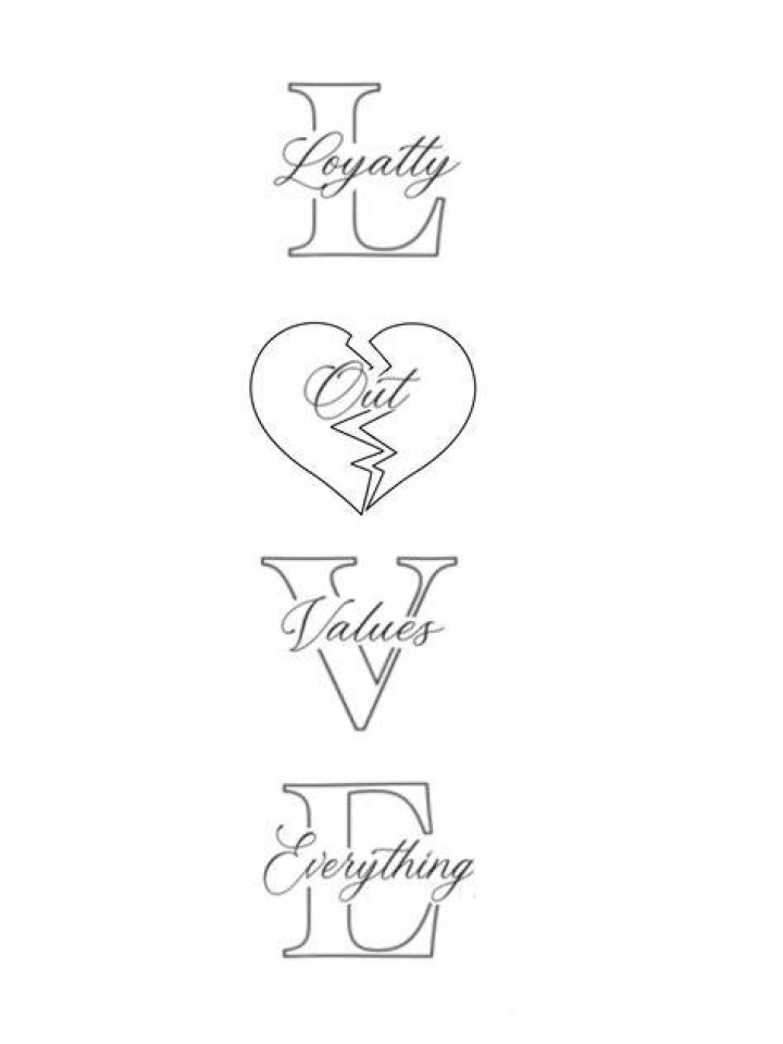 Loyalty Out Values Everything Tattoo Stencil